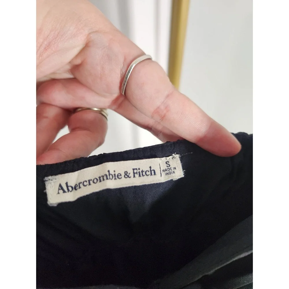 Abercrombie and Fitch Black Tiered Maxi Dress Size Small‎ Double Shoulder Straps